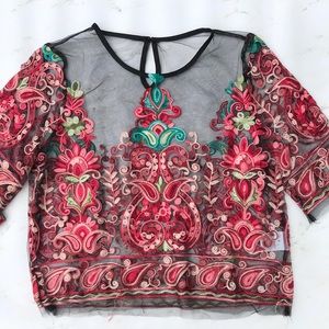 Sheer Embroidered Top